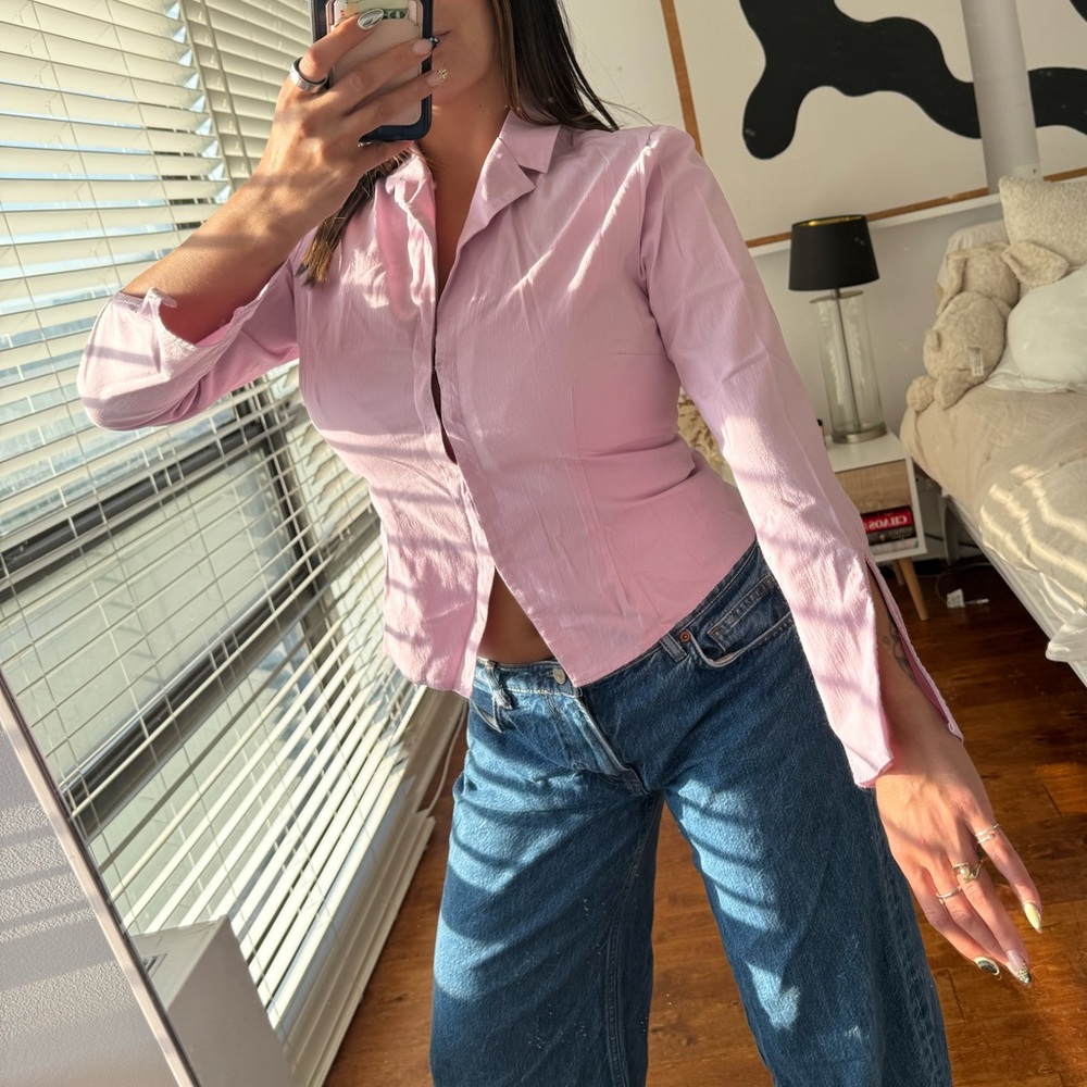 Abercrombie & Fitch Light Pink Button-Down Shirt